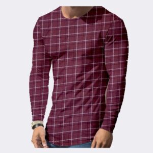 Checkered T-shirt Marron