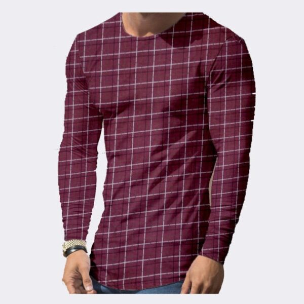 Checkered T-shirt Marron